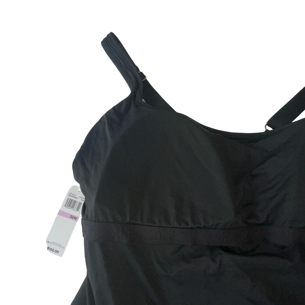 Anne Cole Classic Square Neck One-Piece black 16W - Picture 8 of 11